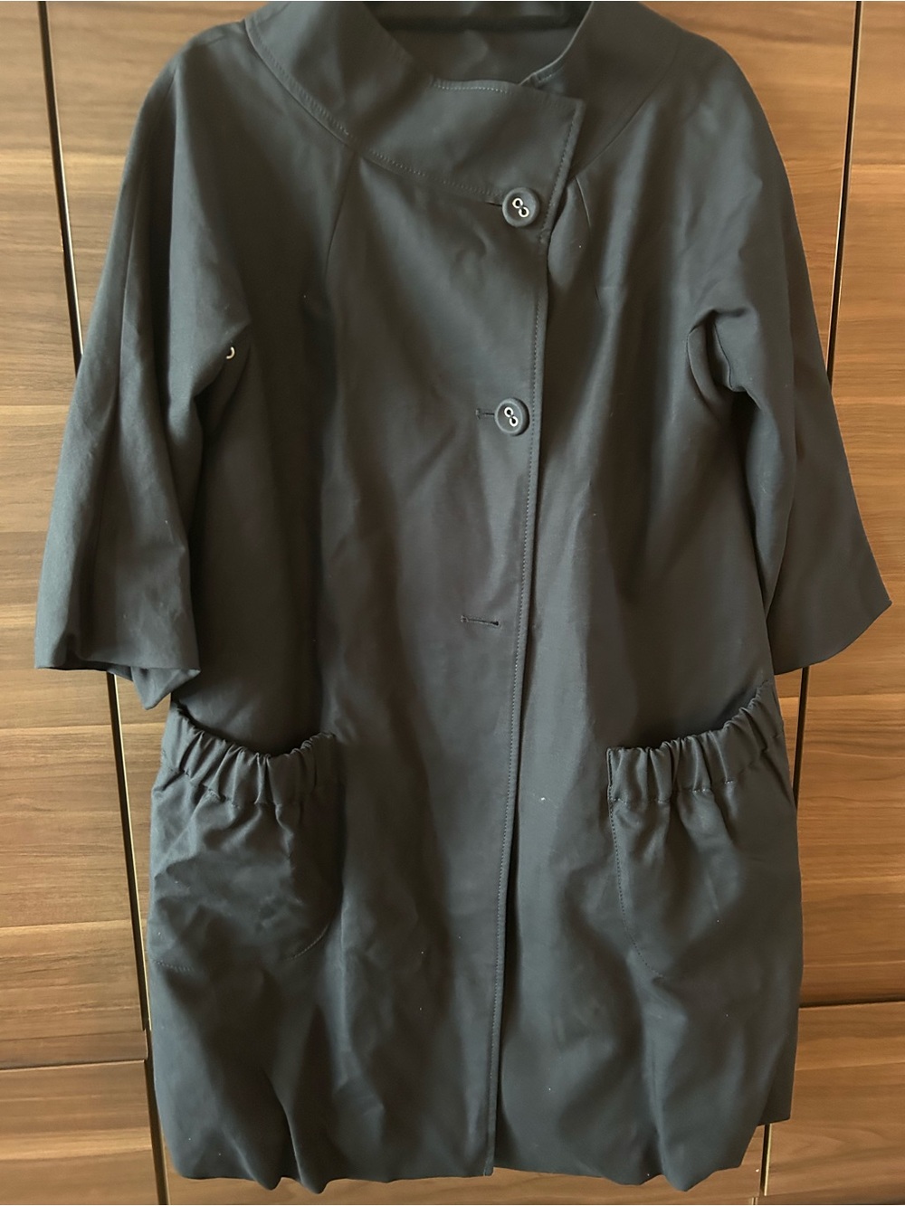 MAX&Co. Cocoon-Silhouette Lightweight Coat in Deep Midnight Navy Blue Size 8